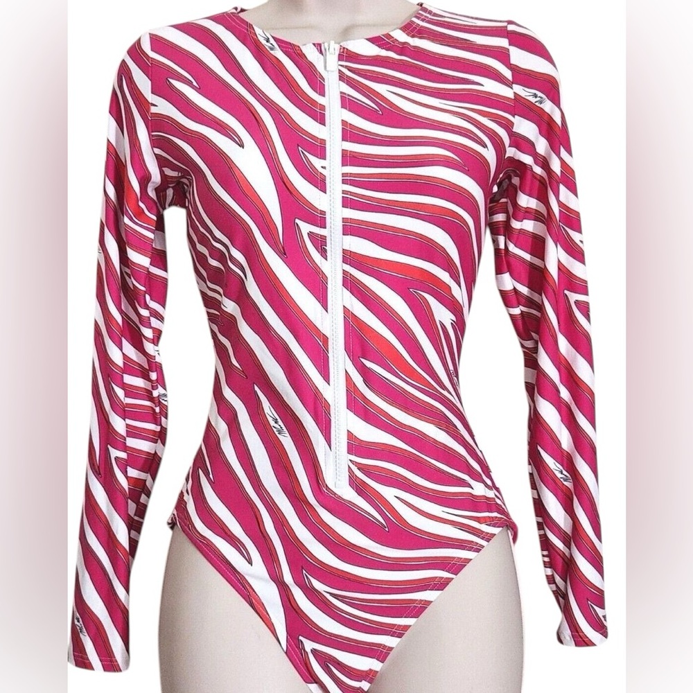 MICHAEL MICHAEL KORS plus size 14 long sleeve full zip rashguard swimsuit NWOT